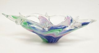 Vintage Murano Art Glass Abstract Bowl Italian Art Glass Candy Dish Made Italy 2