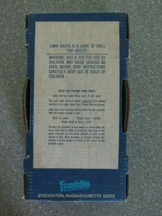 Franklin Lawn Game,  Blunt,  Vintage,  2 Red 2 Blue,  Box