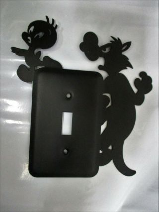 Sylvester & Tweety Bird Black Metal Light Switch Cover Plate Silhouette Warner B