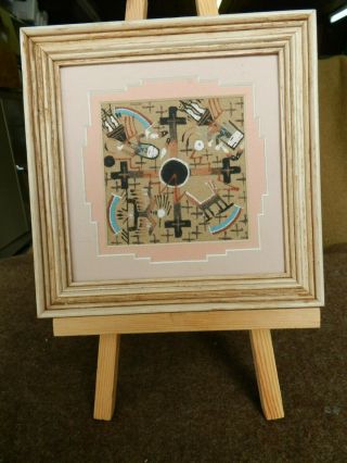 Vintage Navajo Sand Painting,  By Simms " Creation Story ",  Xlnt