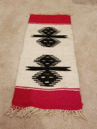 Vintage Native American Hand Woven Rug Wall Hanging 21 " X 8’’