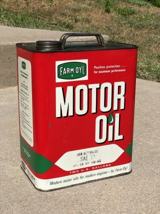 Vintage Farm - Oyl Motor Oil 2 Gallon Metal Can Advertising Gas Gasoline Farming