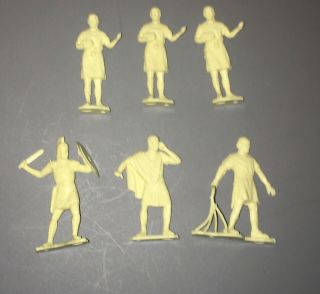 1959 Marx - 6 54mm Roman Figures From Ben Hur Play Set - All & Nm -