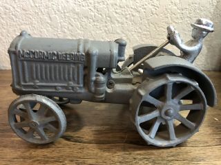 Arcade 10 - 20 Mccormick Deering Cast Iron Farm Tractor With Driver & Spoke Wheels