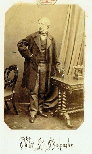 Victorian Cdv Type Photo Man Standing Mr H Holyoake