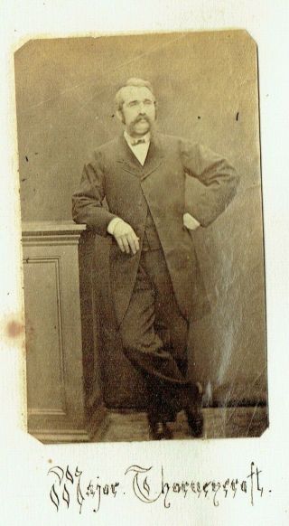 Victorian Cdv Type Photo Man Standing Major Thorneycroft