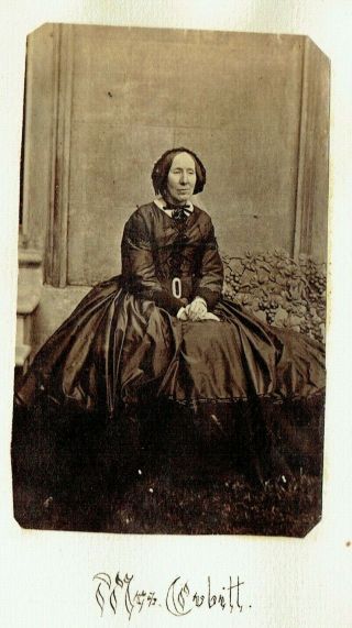 Victorian Cdv Type Photo Lady Long Dress Sitting Mrs Cubitt