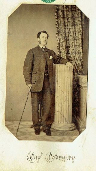 Victorian Cdv Type Photo Man Captain Coventry Standing