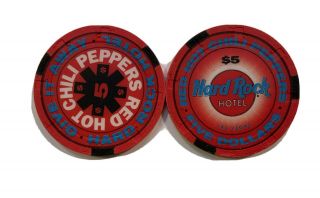 Hard Rock Las Vegas Vintage Red Hot Chili Peppers $5 Chip