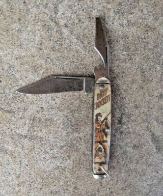Vintage Davy Crockett 2 Blade Pocket Knife,  Colonial Prov.  Usa
