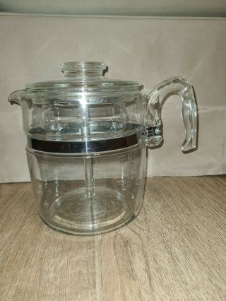 Vintage Flameware Pyrex Glass 9 Cup Coffee Pot Percolator 7759 - B