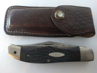 Vintage Case Xx Usa 1980,  6265 - Sab " Folding Hunter " Knife 2 Blades 10 Dot Sheath
