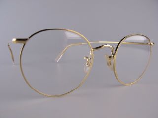Vintage Algha Round 14kt Gold Filled Eyeglasses Frames Made In England