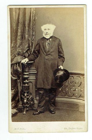 Victorian Cdv Photo Elderly Man Holding Hat London Photographer