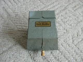 Vintage Green Metal Ely Culbertson Canasta Card Shuffler 1950 