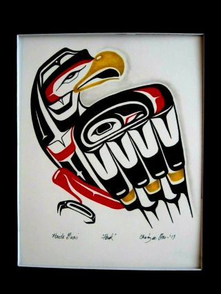 Northwest Coast Art - Contemporary Haida Tribal Hawk - Painting