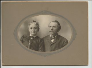 Antique Victorian Edwardian Man Woman Necklace Cabinet Card Photo Ottawa C27