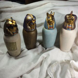 Four Sons Of Horus,  Canopic Jars,  Ancient Egypt,  Each W/bath Salts Or Bath Oils