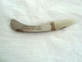 Clemson Tiger Sc 1983 Uncrowed Acc Champs Pocket Knife Surgical Steel Japan