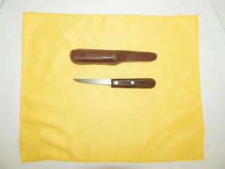 Vintage Ll Bean Fillet 4 " Knife W/ Leather Sheath