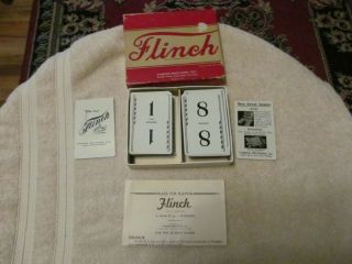 Flinch Card Game By Parker Bros 1938 Complete Set With Full Instruction Sheet