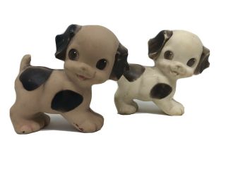 2 - Vintage Ruth E.  Newton,  The Sun Rubber Co.  Squeaky Toy Puppy Dogs Made In Usa