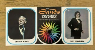 Vintage Sands Las Vegas Postcard Copa Room George Burns Fred Travelena