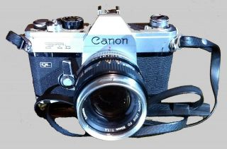 Vintage Canon Ftb Ql 35mm Slr Film Camera With Fd 50mm F1.  4 Lens From Japan