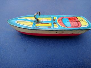 Vintage Tin Toy Boat J.  Chein & Co.  Wind Up Usa