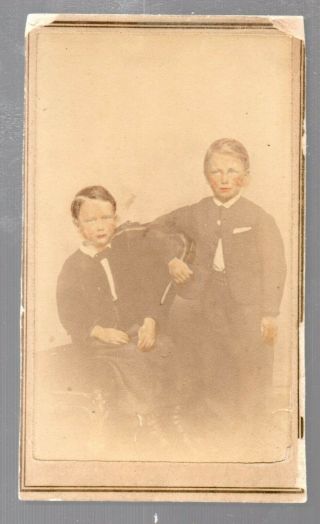 Cdv Photo Of Two Boys Great Suits By Johnson 