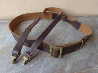 Vtg Old Ww2 Wwii German Wehrmacht Officer 51,  2 " Leather Uniform Belt & Strap
