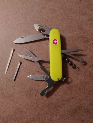 Victorinox Swiss Army Knife Climber Stay Glow Model With Belt Carrying Case