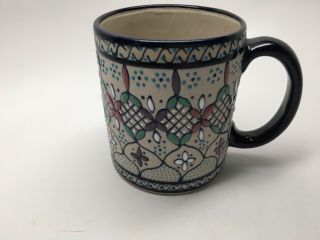 Signed Javier Servin Mexico Hand Painted Ceramic Mug - No Tag