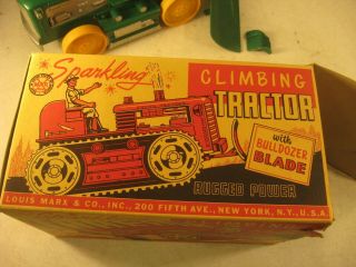 Louis Marx & Co Sparking Climbing Tractor W/ Box Toy