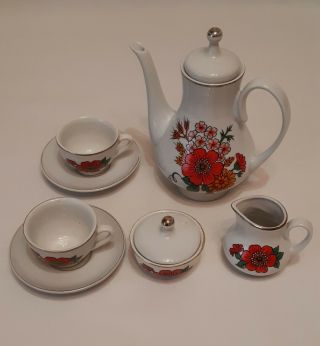 Vintage Children ' s Tea Set Porcelain made in GDR 2