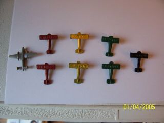 7 Cast Iron Toy Airplanes - 3/4 " X 1 " - Chicago 2 Boston 2 Seattle 2 Orleans