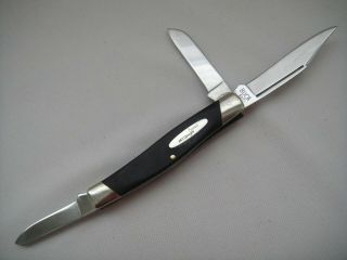 Vintage 1992 Buck 307 Stockman 3 - Blade Knife Black Handle,  Slanted Bolsters