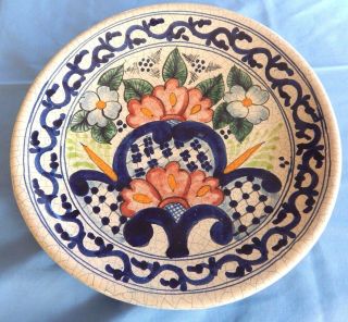 Vintage Casal Mexican Art Pottery Decorative 11 - 1/2 Inch Plate Made In Mexico