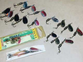 18 Rublex Celta 1 - 3 Vintage Spinner Fishing Lures,  Made In France Collectors