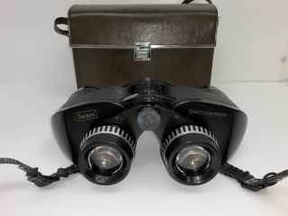 Vintage Sears Binoculars Discoverer 7 X 35 Model No.  6266 W/ Case