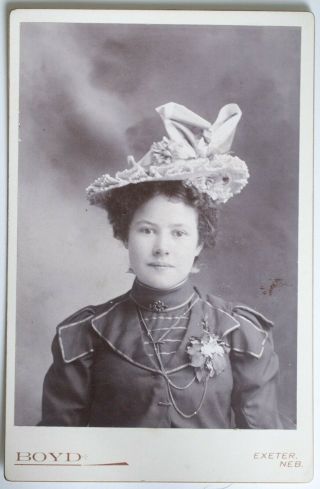 Vintage Cabinet Card Of Lady With Hat