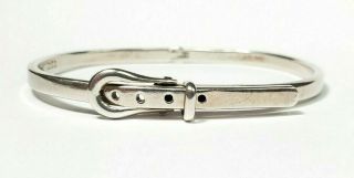 Vintage Sterling Silver Belt Buckle Bangle Bracelet