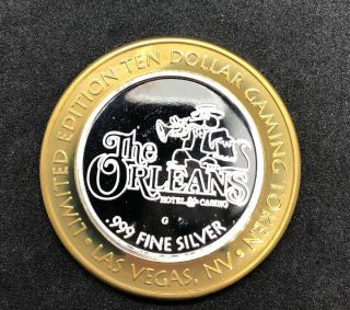 The Orleans Hotel & Casino $10 Gaming Token.  999 Fine Silver Coin