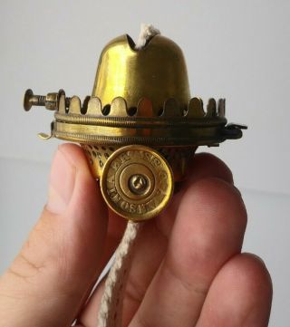 Vintage 19th C.  1 Ansonia Brass Co.  Oil Kerosene Lamp Set Screw Burner LOOK 2