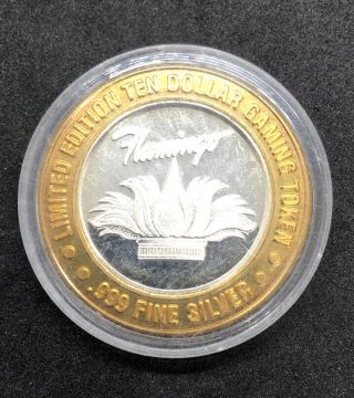 Vintage $10 Las Vegas Gaming Token.  999 Fine Silver
