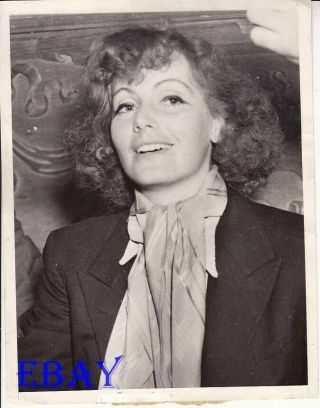 Greta Garbo Candid Smilking Vintage Photo