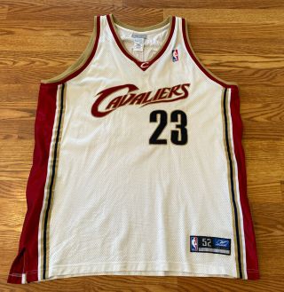 Vintage Reebok Cleveland Cavaliers 23 Lebron James Authentic Jersey Size 52