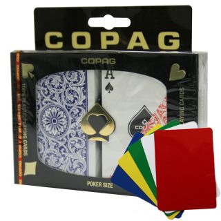 Copag 1546 Plastic Playing Cards Poker Size Regular Index Red Blue Gift