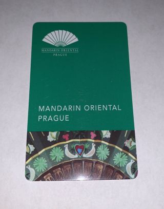 Room Key Card From The Mandarin Oriental Hotel In Prague Czech Republic