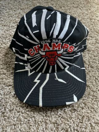 Vintage 1996 Chicago Bulls Championship Starter Snapback Hat Collision Champions